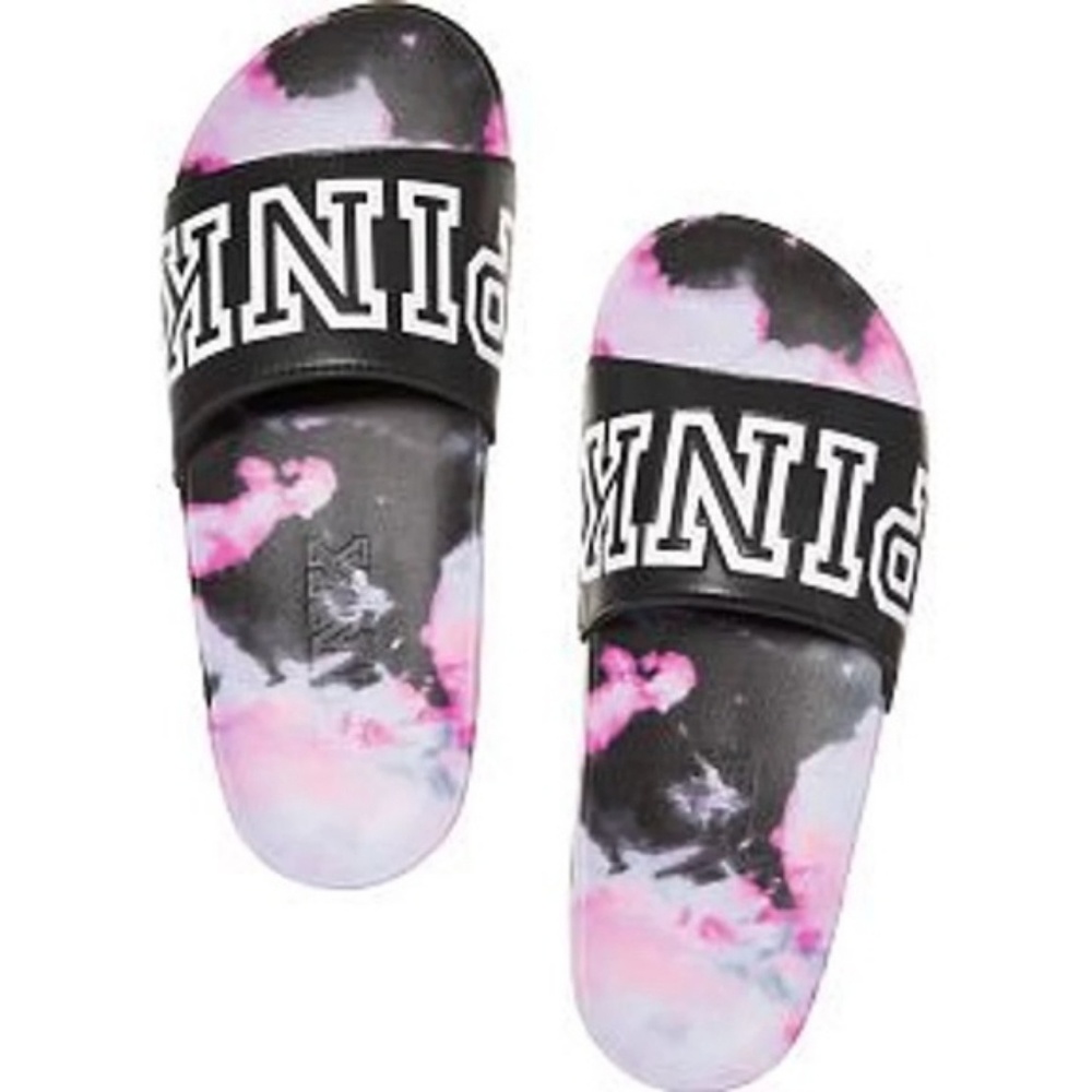 Victoria's Secret Pink Tie Dye Slides
